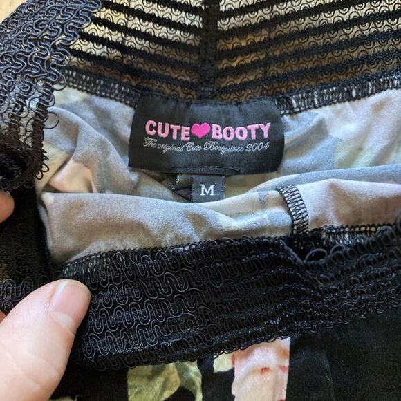 Cute Booty Scrunch Bum Pink Rose Leggings Women’s Size Medium - Picture 3 of 10